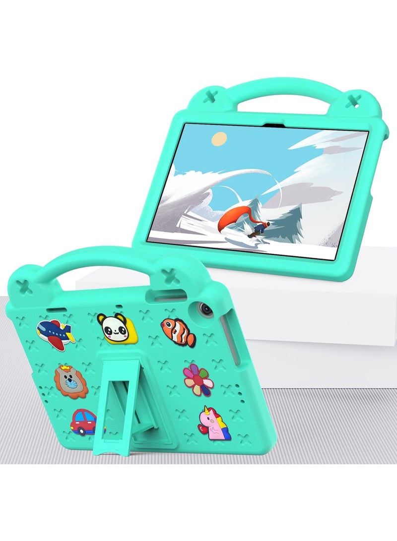 Kids Case Compatible with Lenovo Tab M10 3rd Gen 10.1 inch (TB-328FU/TB-328XU) 2022, Heavy Duty EVA Foam Shockproof Cover Kids Proof Tablet Case with Stand (Mint Green) - Image 1