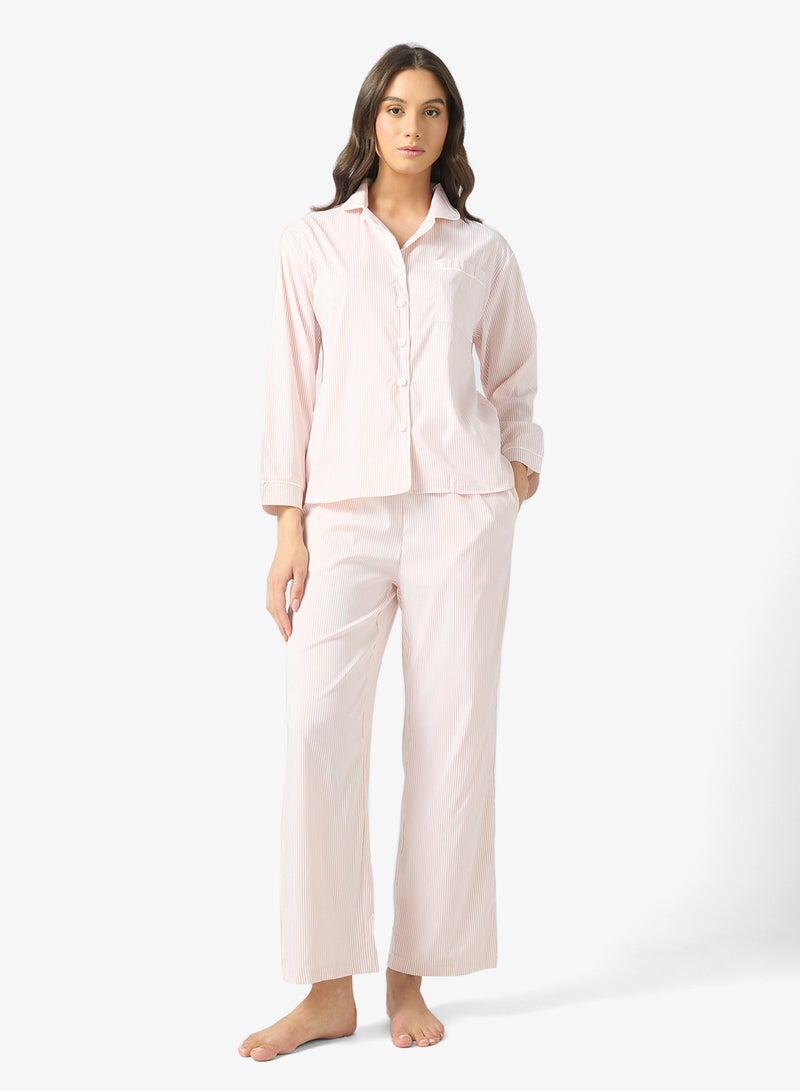 ELLA Stripped Pyjama Set - Image 1