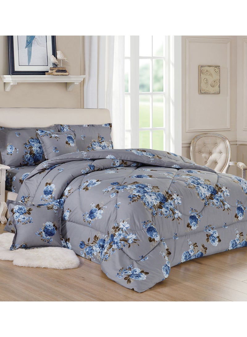 مون مفرش سرير أنيق مقاس مفرد 4 قطع، يتضمن لحاف و ملاءة سرير وغطاء وسادة نوم و غطاء وسادة ديكور، لحاف خفيف الوزن ويستخدم على الاتجاهين، مناسب لجميع الفصول - Image 1