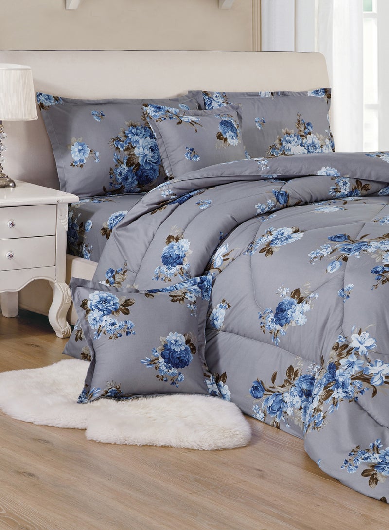 مون مفرش سرير أنيق مقاس مفرد 4 قطع، يتضمن لحاف و ملاءة سرير وغطاء وسادة نوم و غطاء وسادة ديكور، لحاف خفيف الوزن ويستخدم على الاتجاهين، مناسب لجميع الفصول - Image 2