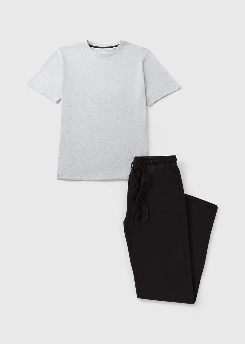 Matalan Grey Basic Long Pyjama Set