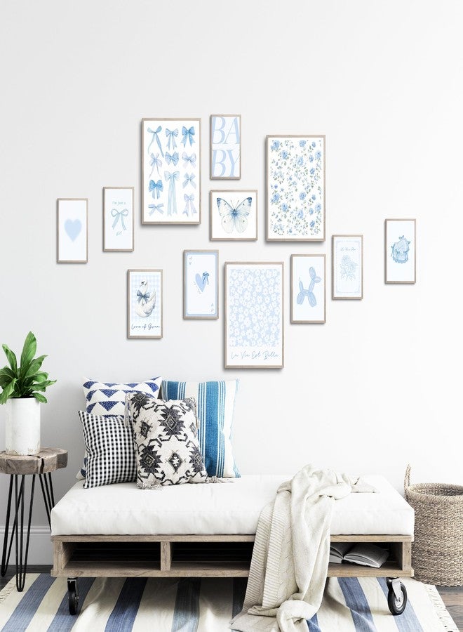 TwoDays Light Blue Room Decor Aesthetic, Coastal Granddaughter Wall Art for Girls Dorm, Blue Coquette Bows Posters, Trendy Girly Preppy Prints. (Multi Sizes, 8" X 10" Largest, Set of 12, UNFRAMED) - Image 5