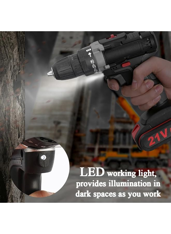 erorex 21V Multifunctional Electric Impact Cordless Drill High Power Lithium Battery Wireless Rechargeable Hand Drills Home Diy Electric Power Tools - Image 4