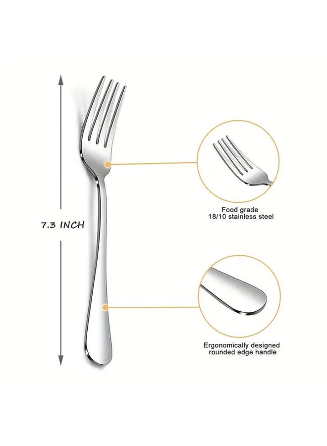 12pcs Stainless Steel Salad Forks Mirror Polished Dishwasher Safe Rust Resistant - Image 3