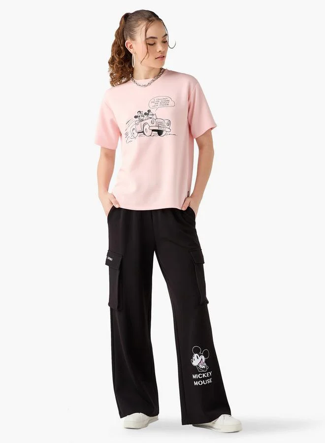 اس بي كاركترز بنطلون جوجر بطبعة ميكي ماوس مع إغلاق برباط