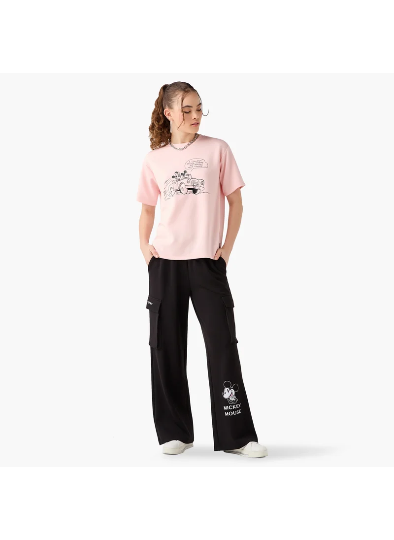 اس بي كاركترز Mickey Mouse Print Cargo Jog Pants with Drawstring Closure