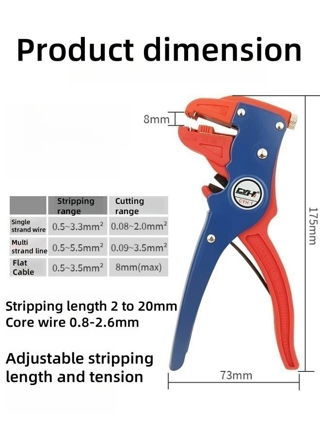 MLADEN 7inch Multifunctional Wire Stripper Handle Duckbill Pliers,Portable Wire Stripping Pliers Crimping Electrician Cutting pliers 0.8mm-2.6mm Optional - Image 2