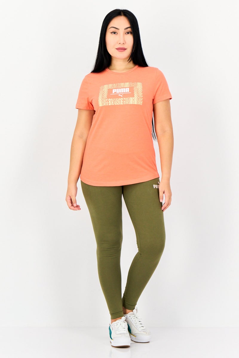 PUMA تي شيرت رياضي نسائي قصير الأكمام في الهواء الطلق، كورال - Image 4