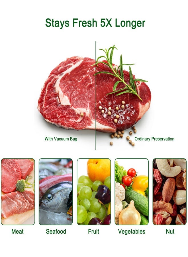 وهاواي Vacuum Sealer Bags for Food, 100 Count 20x30cm, PreCut Bag, BPA Free Food Vac Bags for vac storage, Meal Prep or Sous Vide(Quart Size 8" x 12'') - Image 5