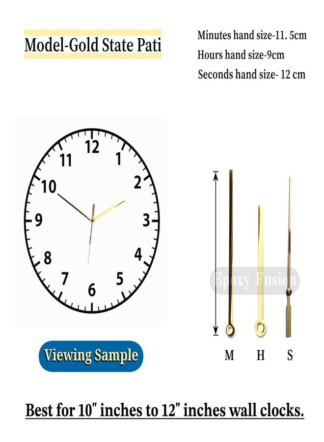 Epoxy Fusion Wall Clock Silent and Sweep Movement with Metal Hands and Numbers, Silent Clock Movement with Numbers and Hands, Wall Clock 18mm Silent Mechanism Set (Set of 3) (Style 2) - Image 2