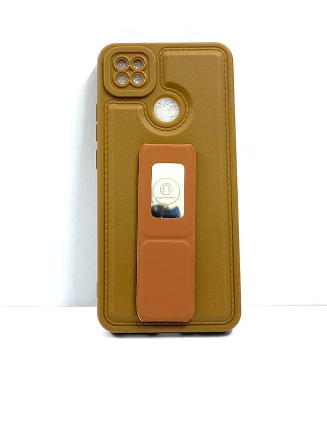 Silicone Shockproof Case with Magnetic Stand Xiaomi Redmi 9C Brown - Image 1