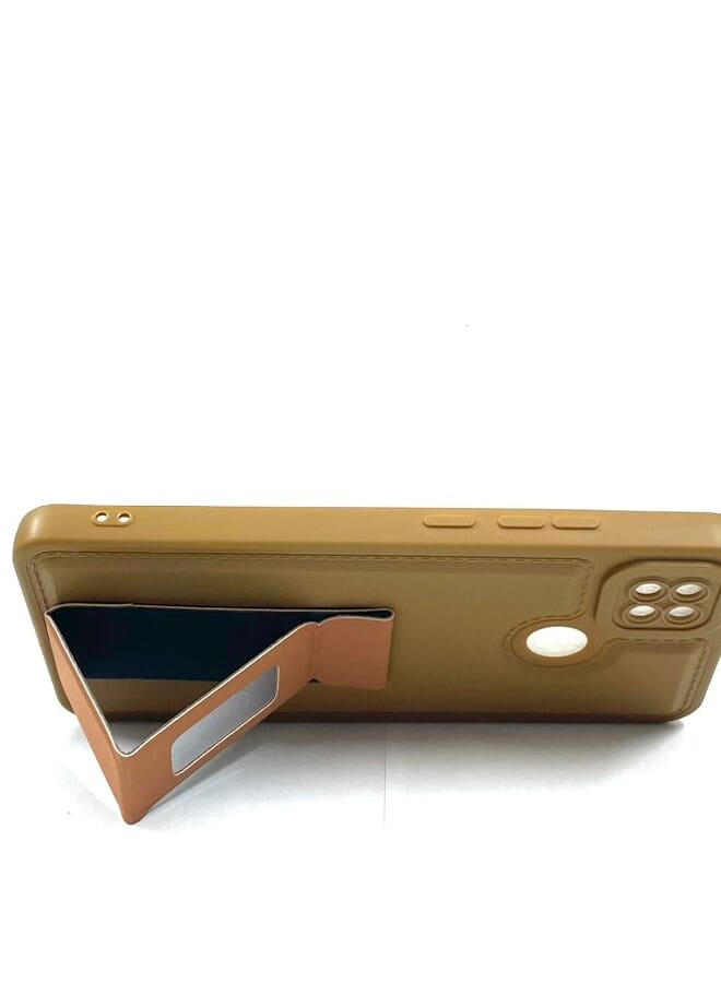 Silicone Shockproof Case with Magnetic Stand Xiaomi Redmi 9C Brown - Image 2