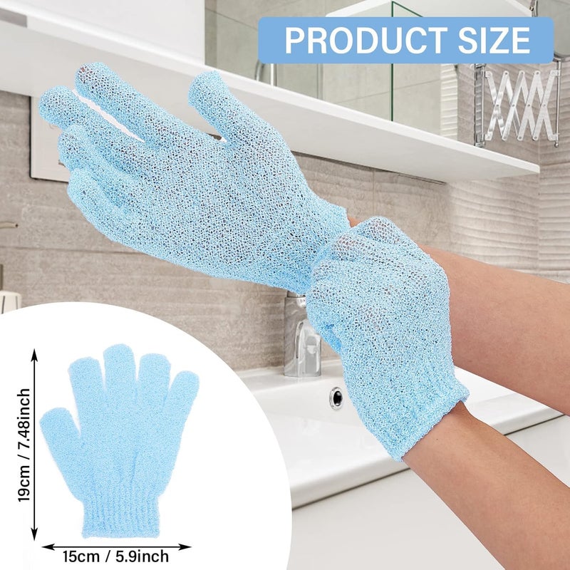 ZIPRON 1 Pair Bath Gloves for Shower Natural Loofah Exfoliating Wash Gloves for Body and Face, Dead Skin Remover, Double Sided Microfibre Shower Body Gloves for Adults and Kids - Image 3