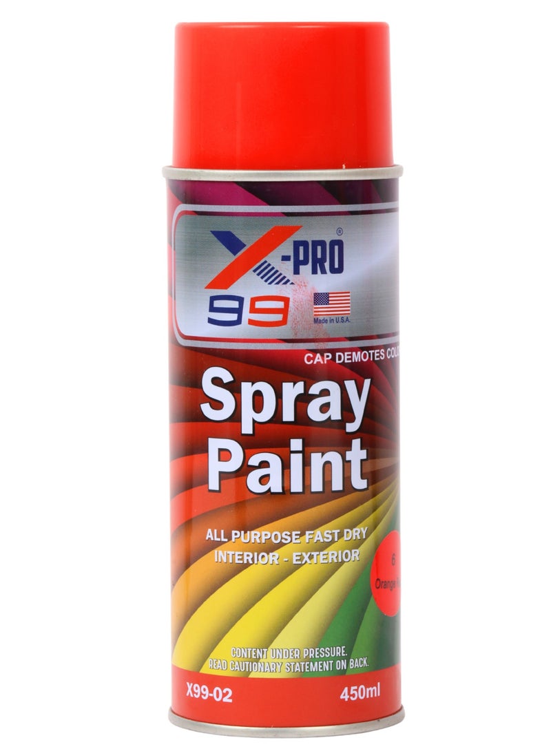 Xpro Spray Paint Red Orange Color 450 ml - Image 1