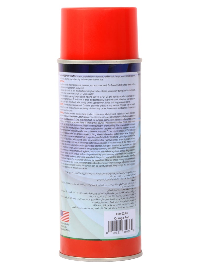 Xpro Spray Paint Red Orange Color 450 ml - Image 2
