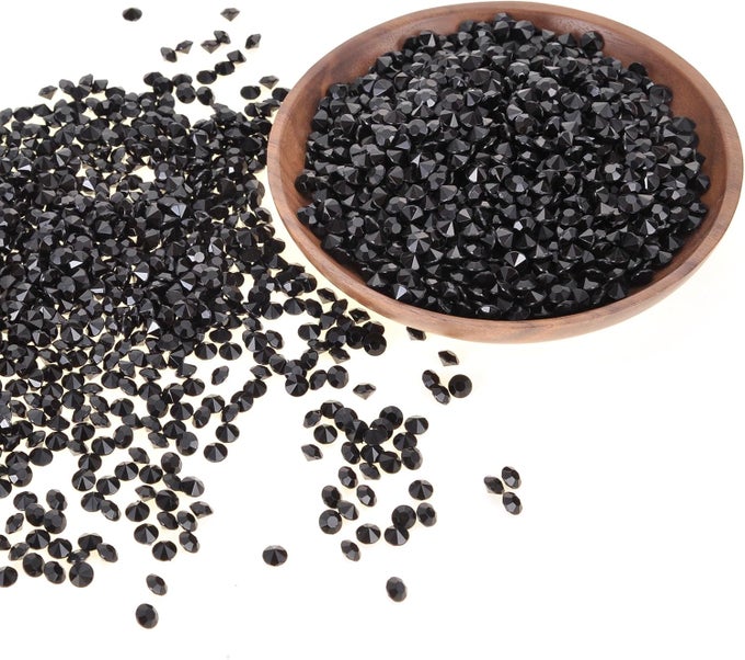 2000PIECE PACK BLACK ACRYLIC DIAMOND SCATTER CONFETTI 65MM CRYSTAL RHINESTONES FOR HOME WEDDINGS BRIDAL SHOWERS PARTY AND VASE FILLER DECORATIONS