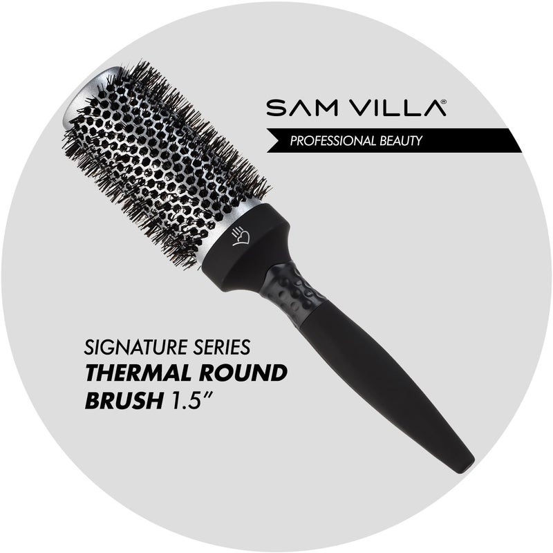 Sam Villa Signature Nylon and Boar Bristle Hair Brush Thermal Round Styling Brush - Image 2