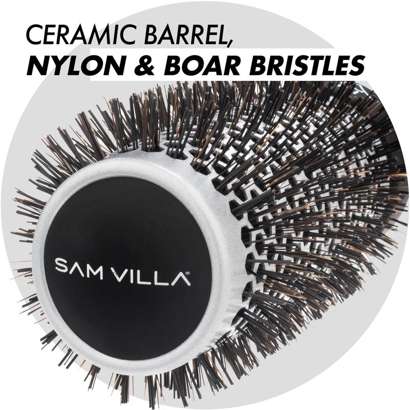 Sam Villa Signature Nylon and Boar Bristle Hair Brush Thermal Round Styling Brush - Image 5