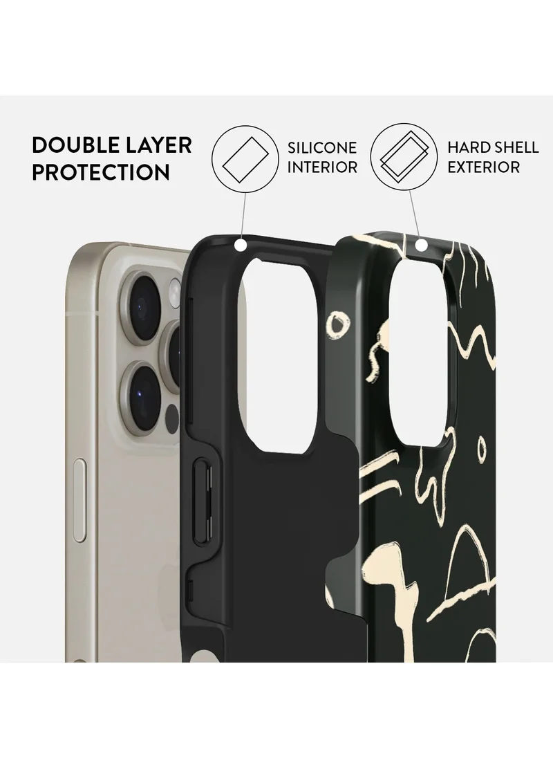 BURGA iPhone 16 Pro Max Case, 2 Piece Hard Shell + TPU Silicone Interior, Shock Absorption, All Port Accessible, Raised Bezel For Screen & Camera Protection, Never Fading HQ Print,Eclipse