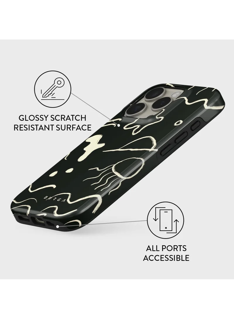 BURGA iPhone 16 Pro Max Case, 2 Piece Hard Shell + TPU Silicone Interior, Shock Absorption, All Port Accessible, Raised Bezel For Screen & Camera Protection, Never Fading HQ Print,Eclipse