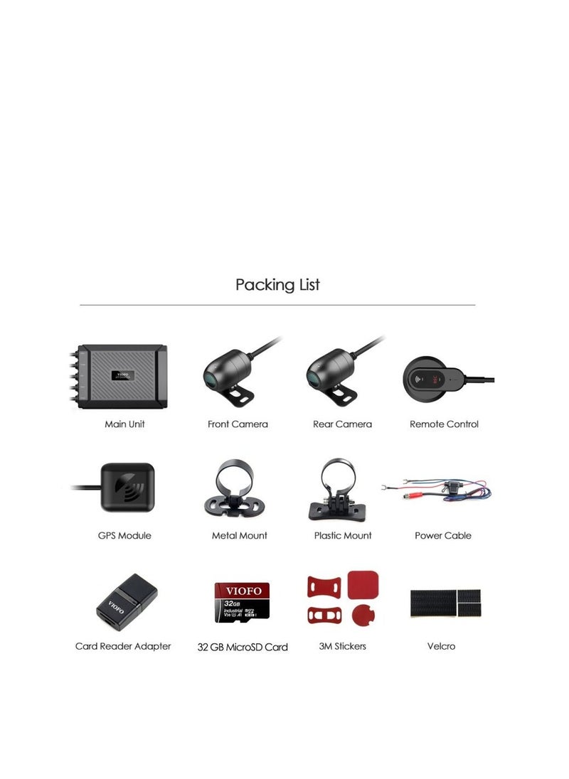 Viofo - VIOFO MT1 Your Go-To Motorcycle Dash Cam with Front and Rear View and GPS Tracking - Image 1