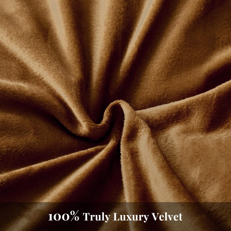 WARMDERN Camel Flannel Velvet Duvet Cover Queen Size Duvet Cover Bedding Sets, 3pcs Ultra Soft Luxury Textured Modern Crystal Velvet Duvet Covers with Zipper Closure(Camel, Queen) - Image 4