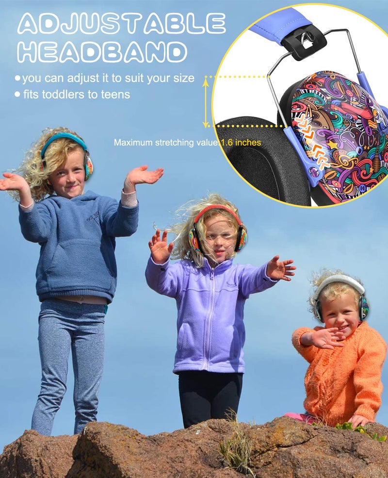 PROHEAR ROHEAR 032 Kids Ear Protection Safety Muffs, NRR 25dB Noise Blocking Earmuffs for Monster Trucks, Autism, Studying, Protective Ear Defenders for Toddler Children Teens - SYMBOL MUSIC - Image 2