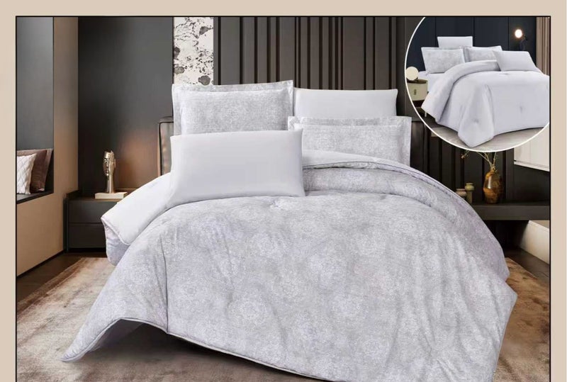 Luxury microfiber double bed set — 6 pieces in perfect sizes: Bedspread 240x260cm, Fitted sheet 200x200cm, Pillowcases 50x75cm, Cushions 45x45cm - Image 1