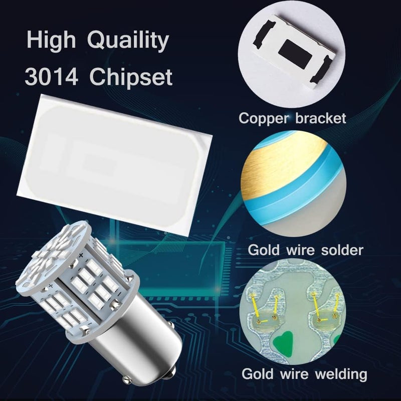 Melphan-Auto 1156 Red LED Bulbs - 54-SMD 3014 Chips for Vehicle Lighting (4 Pack) - Image 5