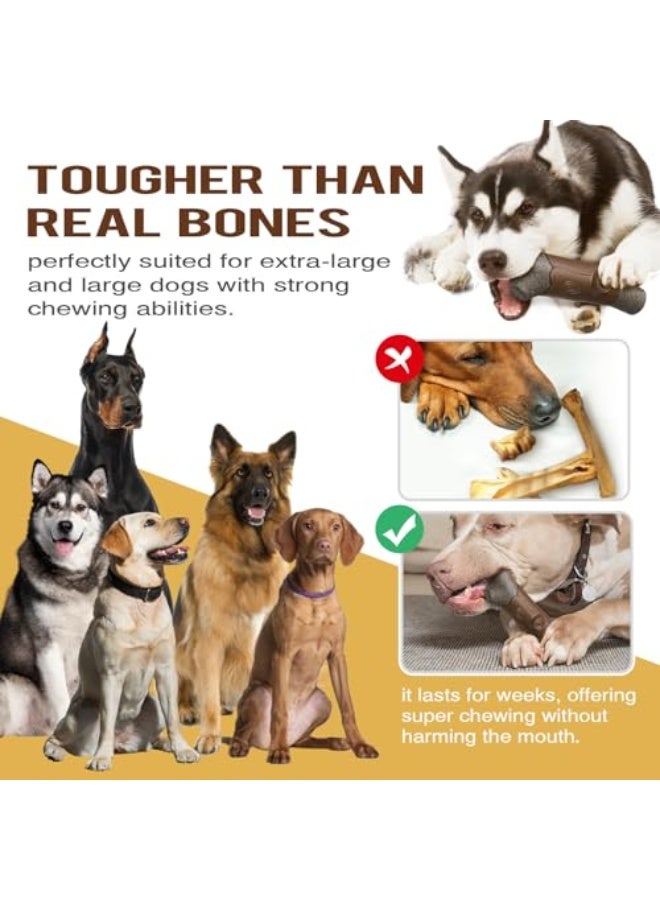 Dog Toys,Dog Squeaky Toy,Dog Chew Toy for Small Medium Large Dogs,Natural Rubber Interactive Chew Toys for Teeth Clean, Relieves Anxiety(Brown) - Image 3