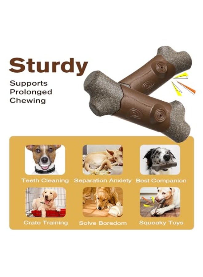 Dog Toys,Dog Squeaky Toy,Dog Chew Toy for Small Medium Large Dogs,Natural Rubber Interactive Chew Toys for Teeth Clean, Relieves Anxiety(Brown) - Image 2