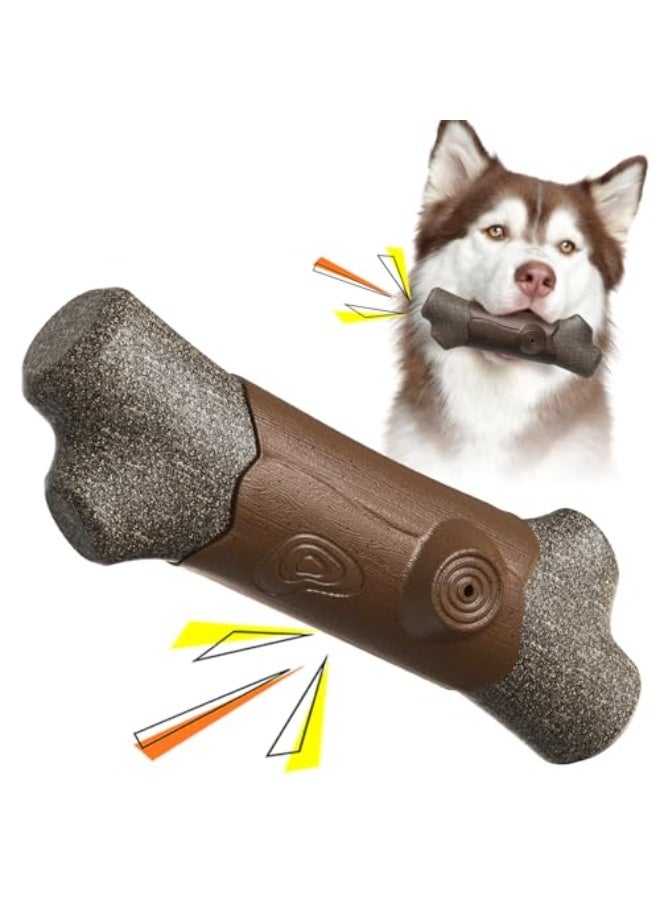 Dog Toys,Dog Squeaky Toy,Dog Chew Toy for Small Medium Large Dogs,Natural Rubber Interactive Chew Toys for Teeth Clean, Relieves Anxiety(Brown) - Image 1