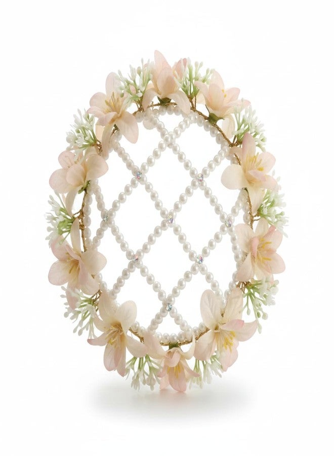 Jwella Elegant Floral Hair Bun Juda Maker for Women | Pearl & Artificial Flower Juda Accessory for Bridal, Party & Festive Hairstyles | Trendisia - Image 1