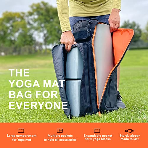 Fitdom Tactical Inspired Yoga Bag for Adult Men. Heavy Duty Yoga Bags and Carriers Fits All Your Stuff. Yoga Mat Bag with Expandable Compartment for 2 Yoga Blocks & Multiple Pockets - Yoga Mat Carrier - Image 3