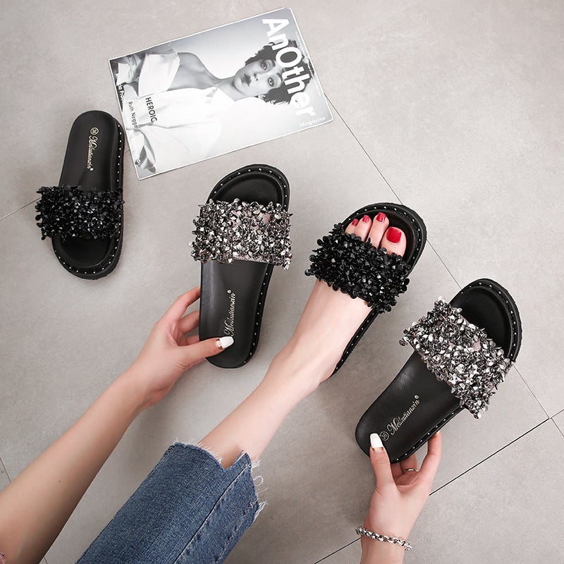Internet Celebrity Ins Sandals Women'S Summer Fashion Outerwear 2022 New Versatile Plus Size 41-43 Platform Non-Slip Beach Shoes - Image 4
