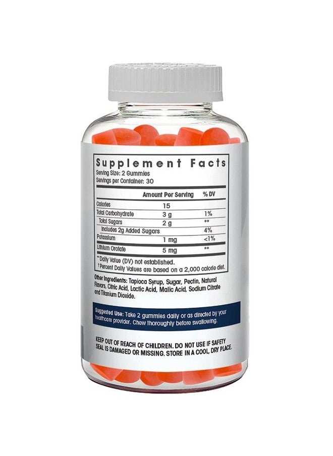 Flamingo Supplements - Lithium Orotate Gummies 5Mg Per Serving Third Party Tested Plant Based. Alterative To Lithium Drops Or Pills. Trace Mineral For Mood Support Strawberry Flavored Lithium Supplements 60 Count - Image 1
