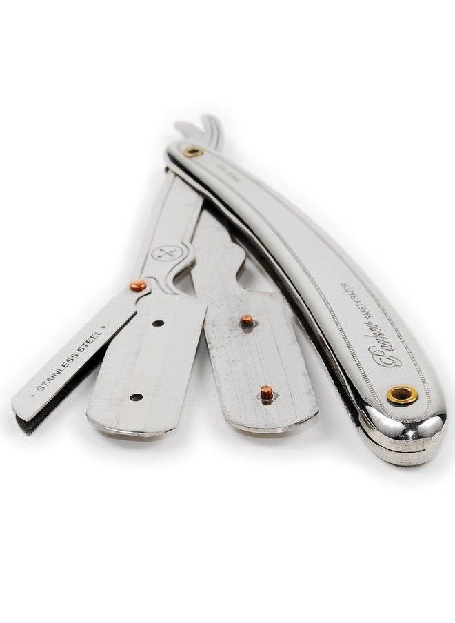 Parker Safety Razor ماكينة حلاقة باركر للرجال Sr1 ذات الحافة المستقيمة المصنوعة من الفولاذ المقاوم للصدأ مع 5 شفرات باركر بلاتينيوم  - Image 4