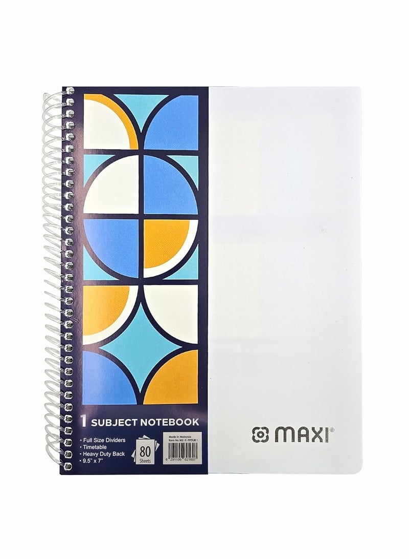 Maxi Spiral Polypropylene 1 Subject Notebook 11X8.5 Inch 80 Sheets - Image 3