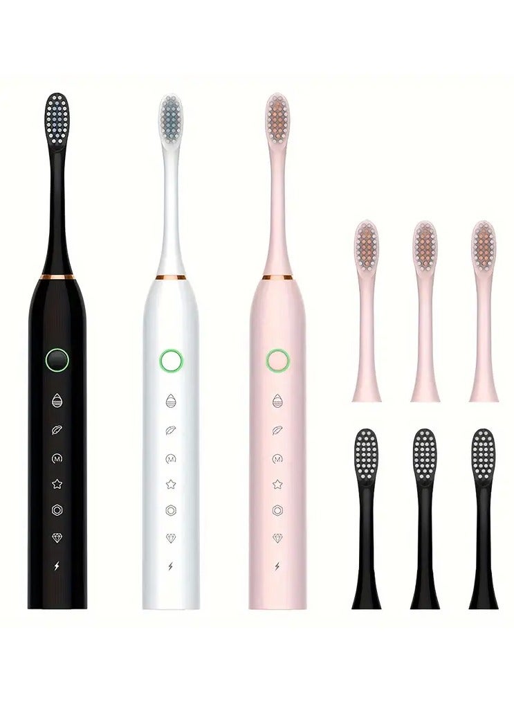 Goolsky 28000 VPM Electric Toothbrush - 6-Speed Intelligent Timed, Rechargeable USB Portable, 4/8 Replaceable Brush Heads, Special Soft Bristles for Gentle Cleaning, Designed for Adults Oral Care Needs  - Image 2
