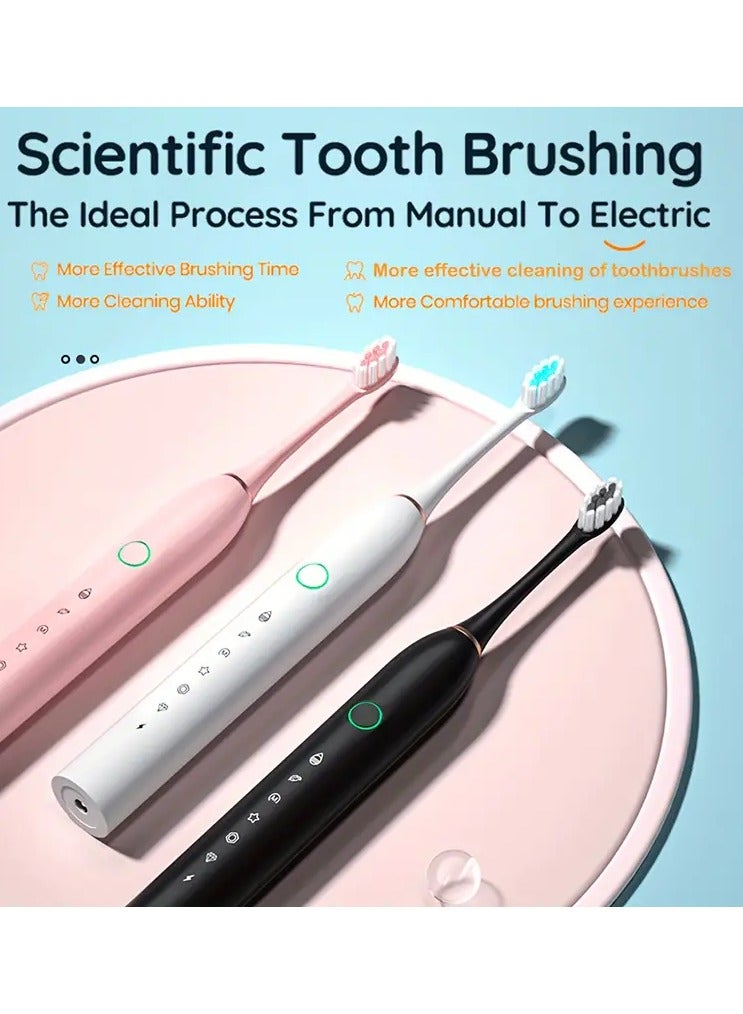 Goolsky 28000 VPM Electric Toothbrush - 6-Speed Intelligent Timed, Rechargeable USB Portable, 4/8 Replaceable Brush Heads, Special Soft Bristles for Gentle Cleaning, Designed for Adults Oral Care Needs  - Image 5