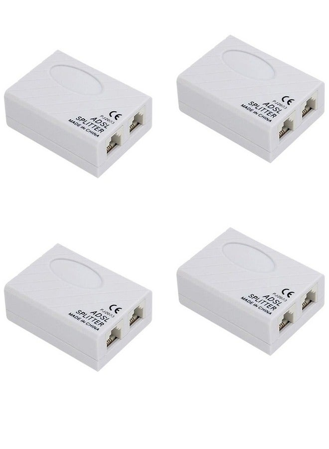 ADSL Broadband Modem Phone Line Splitter Filter pack of 4 White - Image 1
