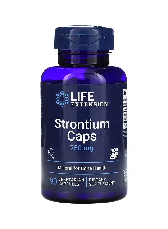 لايف إكستنشن كبسولات سترونتيوم 750 ملجم 90 كبسولة نباتية 250 ملجم لكل كبسولة - Image 1