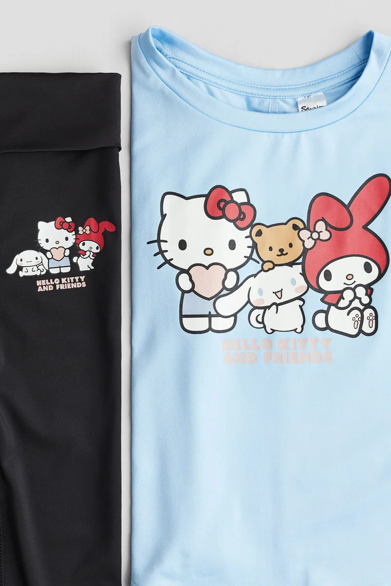 اتش اند ام طقم جيرسيه مزيّن بطبعة - قطعتين