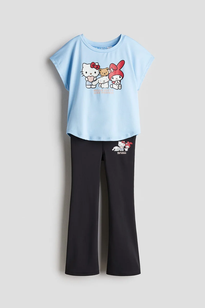 اتش اند ام طقم جيرسيه مزيّن بطبعة - قطعتين