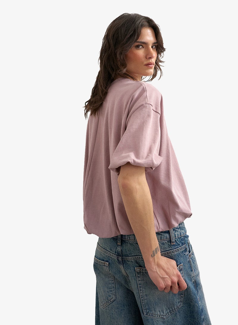 TOPSHOP Knitted Bobble Hem T-shirt With A Closed Neckline - Image 2