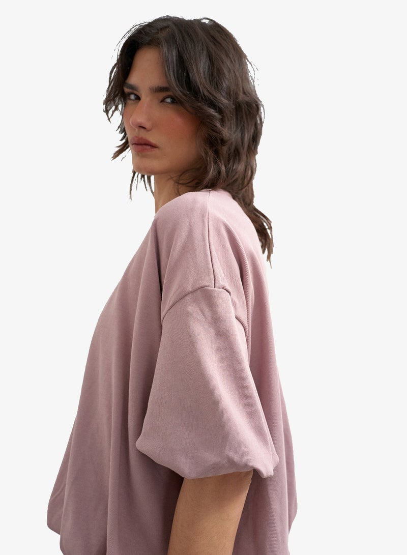 TOPSHOP Knitted Bobble Hem T-shirt With A Closed Neckline - Image 3