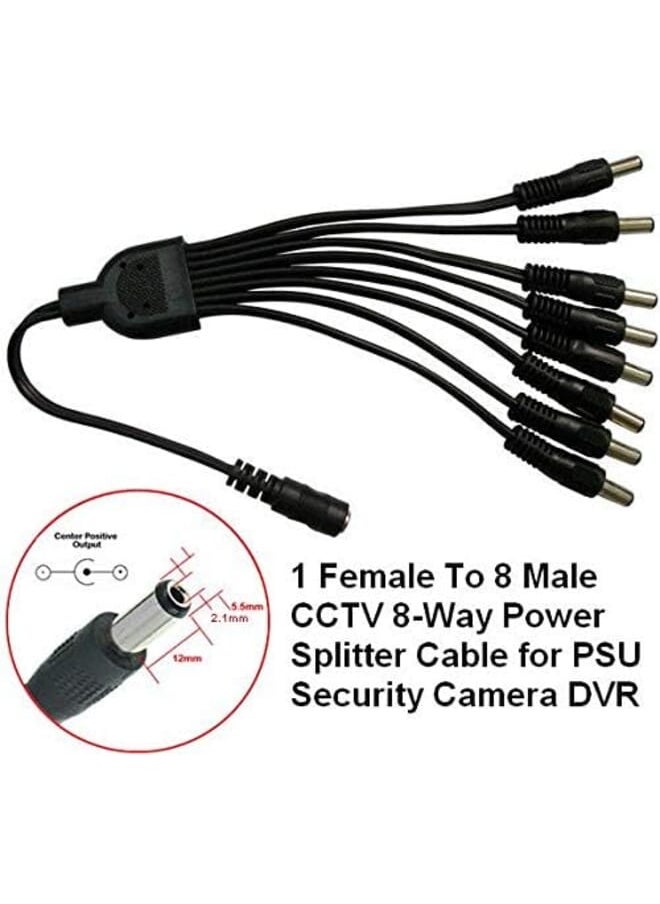 Ac Dc 12V 5A Power Adapter 12Volt 5Amp 60W Adaptor Desktop Switch Supply For Cctv Camera And Led Strip With Depatchable 1 To 8 Spliter Cable