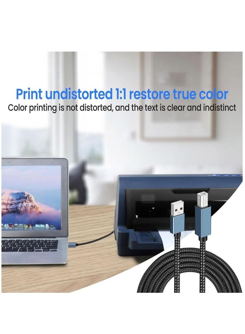 Usb A 2.0 Square Port Printer Cable For Computer Nylon Braided Printer Scanner Cord For Printer Cord Scanner - Image 5