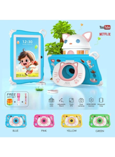 "Fire 13 Kids Tablet – Fun, Safe, and Powerful Learning Device with 6GB RAM, 256GB Storage, and Cat-Themed Protective Case