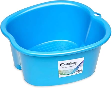 MitButy Large Foot Bath Spa Bowl for Home Use Sturdy Plastic Soak Basin for Pedicure Relax Detox and Massage Tub to Get Rid of Callus Cuticles Dead Skin Fits - Image 1